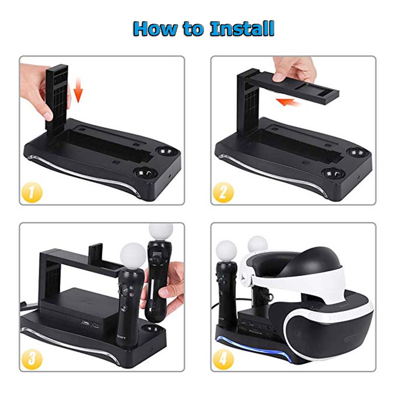 Soporte de carga y almacenamiento para PS4 PS Move VR Auriculares PSVR CUH-ZVR2 2.º soporte para PS VR Move Vitrina_voghion.com