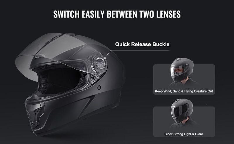 VEVOR Full Face Motorcycle Helmet Motocross Helmet With Bluetooth Slot_voghion.com