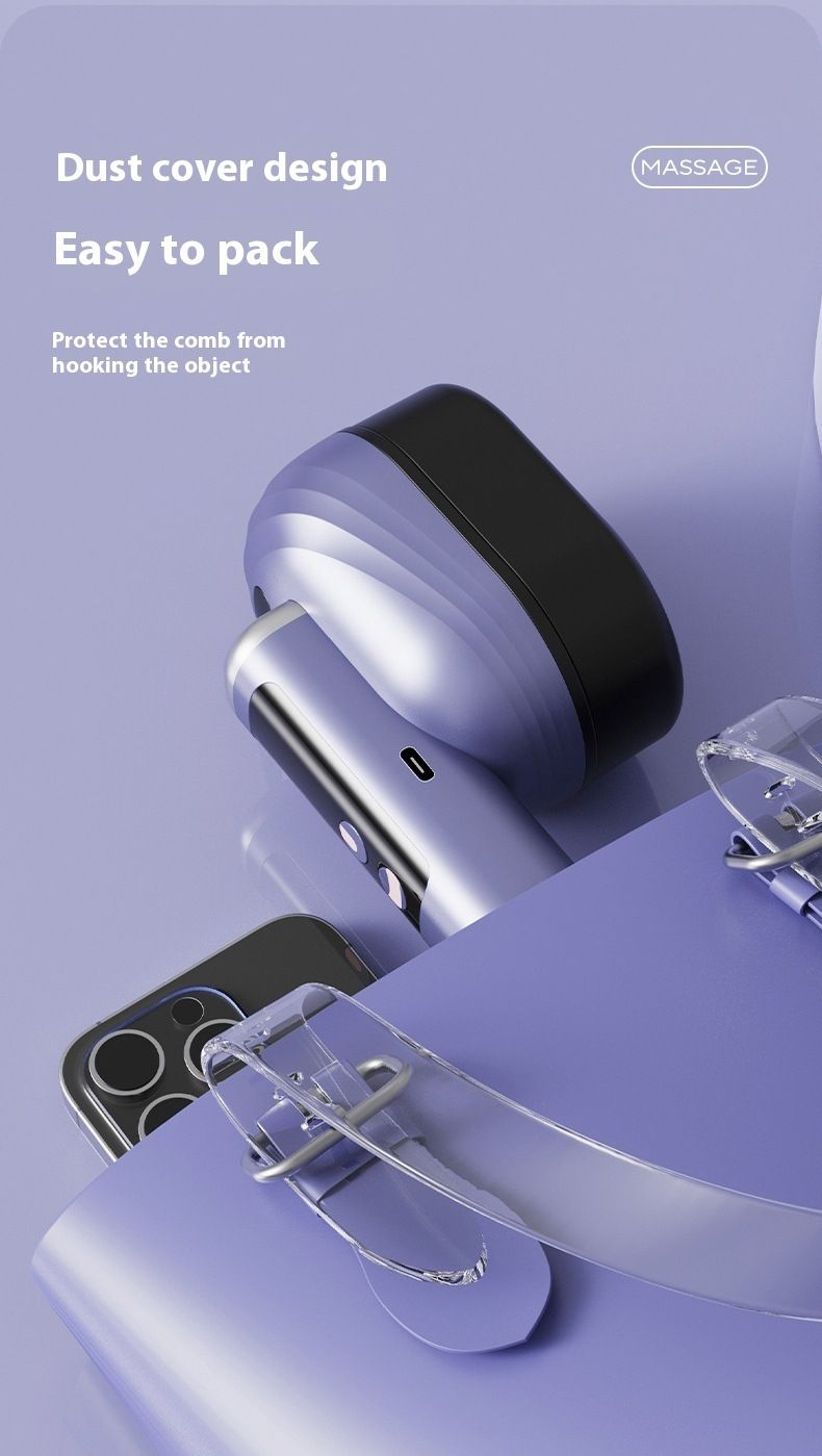 Scalp Massager With Vibration & Red Light Therapy, Microcurrent Mist For Hair Growth & Anti-Hair Loss, Essential Oil_voghion.com