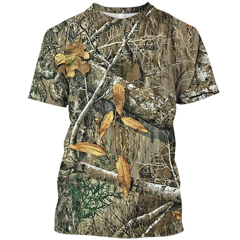 Outdoor Camouflage Jungle Camo Sommer Herren T-Shirt Lustiges O-Ausschnitt Schnelltrocknend Lose Jagd Tough Guy Persönlichkeit Kurzarm Top_voghion.com