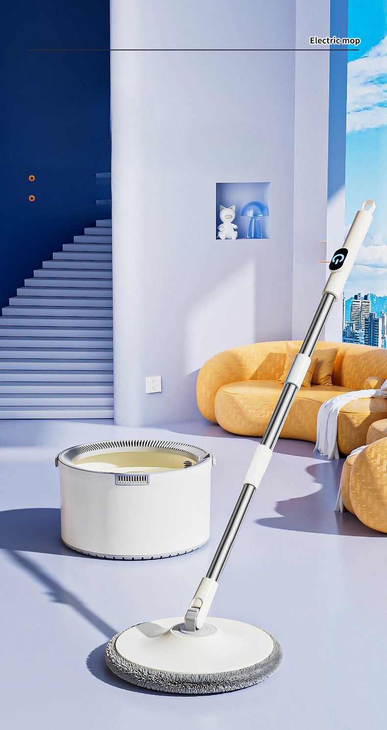 Lazy Hands-Free Dirty Water Separation Dehydrating Household Rechargeable Rotating Mopping Fully Automatic Electric Mop_voghion.com