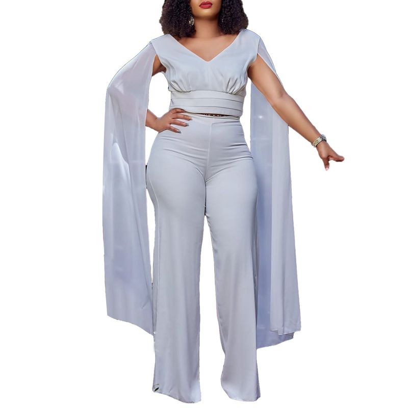 vestito da donna con giunture a nastro in tinta unita alla moda, pantaloni corti a gamba larga, abito da donna_voghion.com