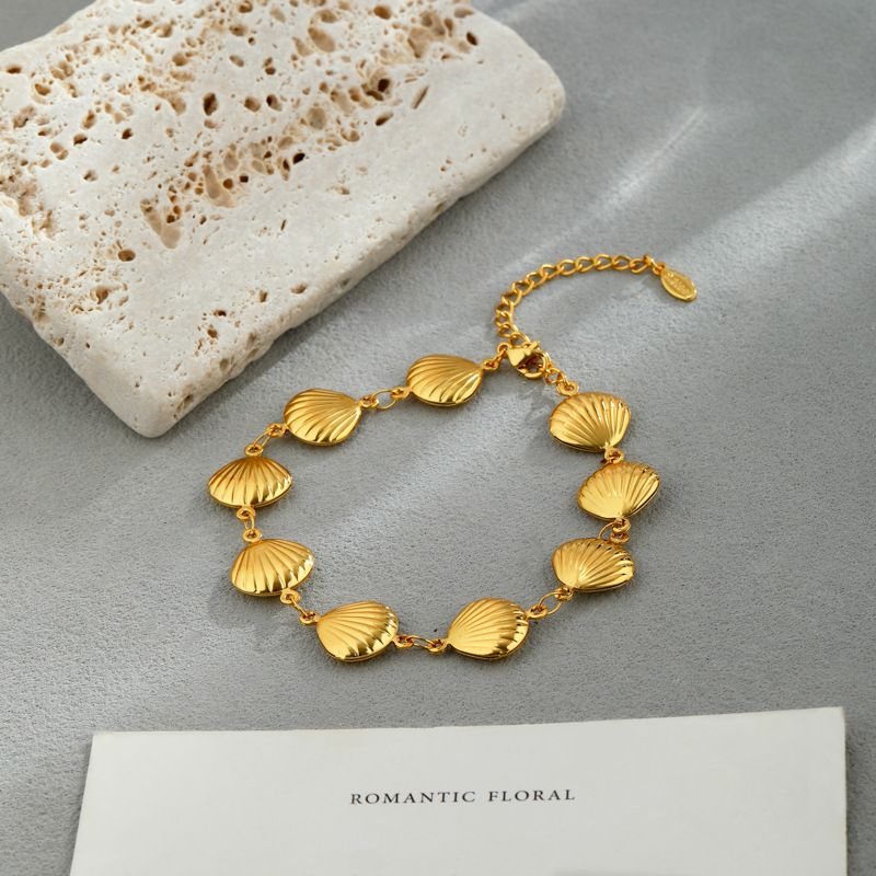 Marine Bracelet - Titanium Steel Shell & 18K Gold Plated Adjustable Bracelet (Saltwater Proof, No Fade)_voghion.com