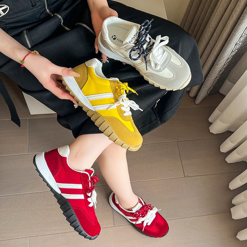 Anti suède leren training voor dames, 2024 herfst nieuwe mode casual veelzijdige sportschoenen, ademend Forrest Gump_voghion.com