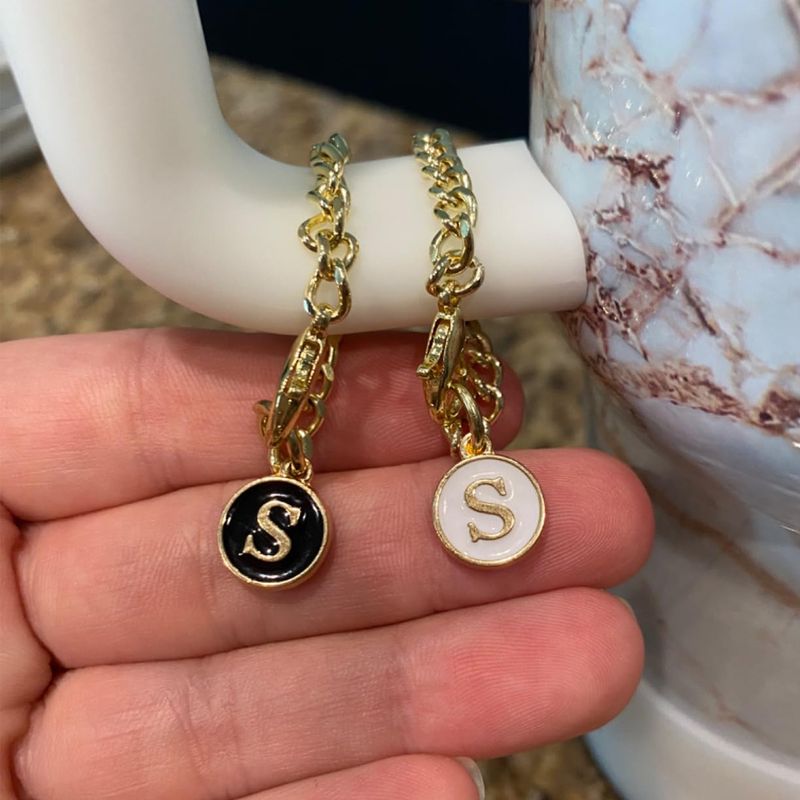 Chaîne d'accessoires de tasse avec fermoir à homard suspendu, chaîne de lettres anglaises, pendentif de bijoux mignon_voghion.com