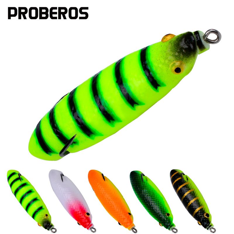 17g Soft Simulation Lure 9.5cm Modifiable Snakehead Fish Long Casting Floating Cicada Pupa Frog Bait_voghion.com