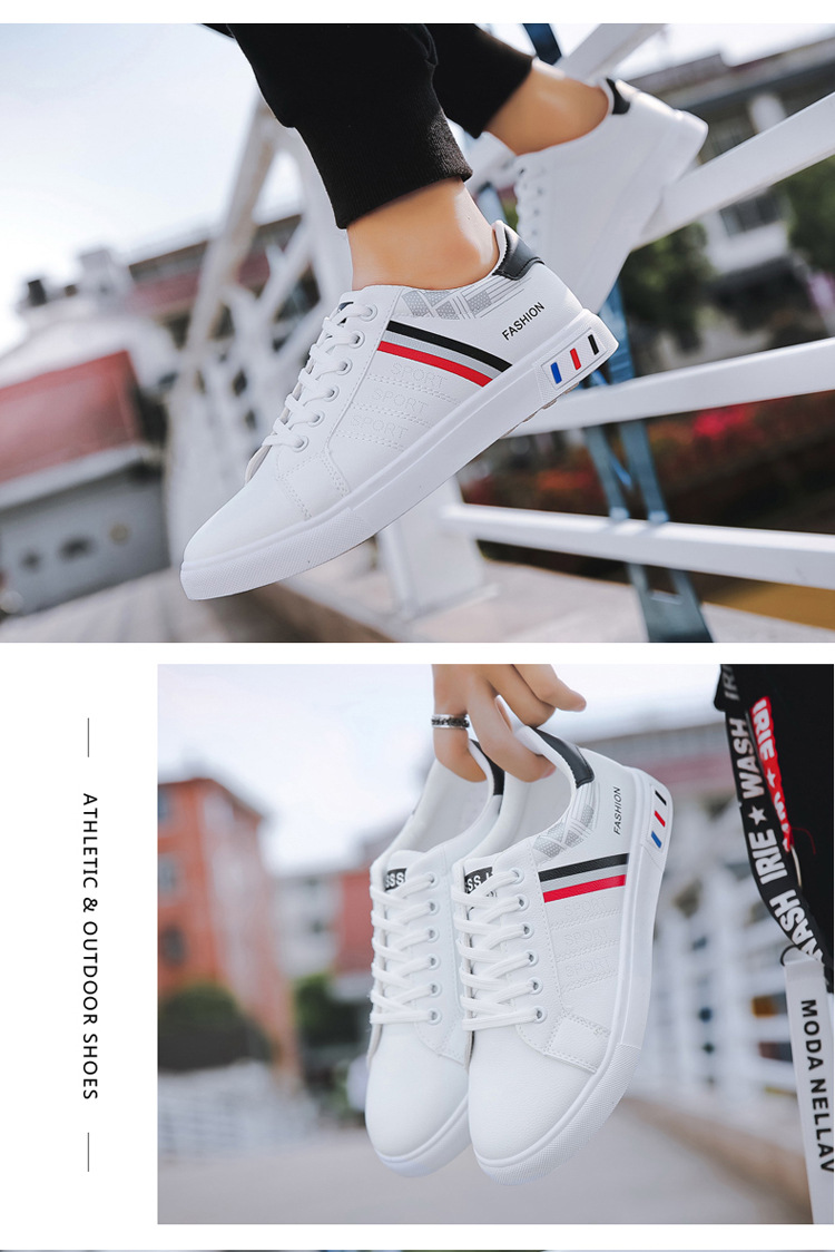 Zapatos de primavera para hombre, estilo coreano, modernos, blancos, versátiles, informales, deportivos, zapatillas de deporte para estudiantes._voghion.com