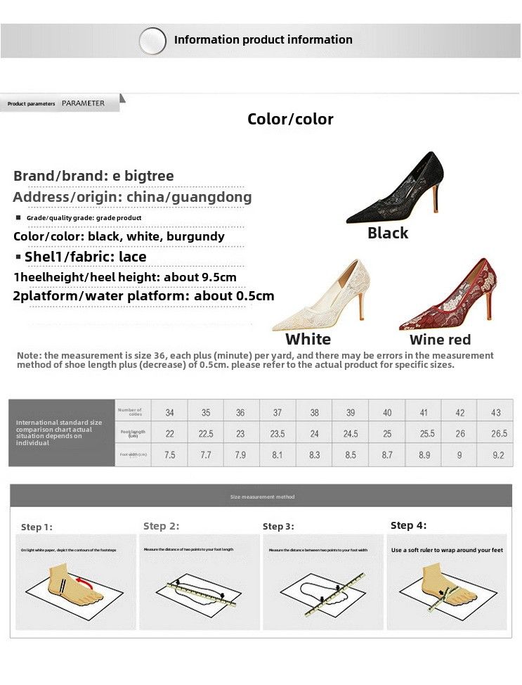 Banquet women's shoes slim high heels shallow mouth pointed stilettos high heels mesh hollow lace high heels single shoes_voghion.com