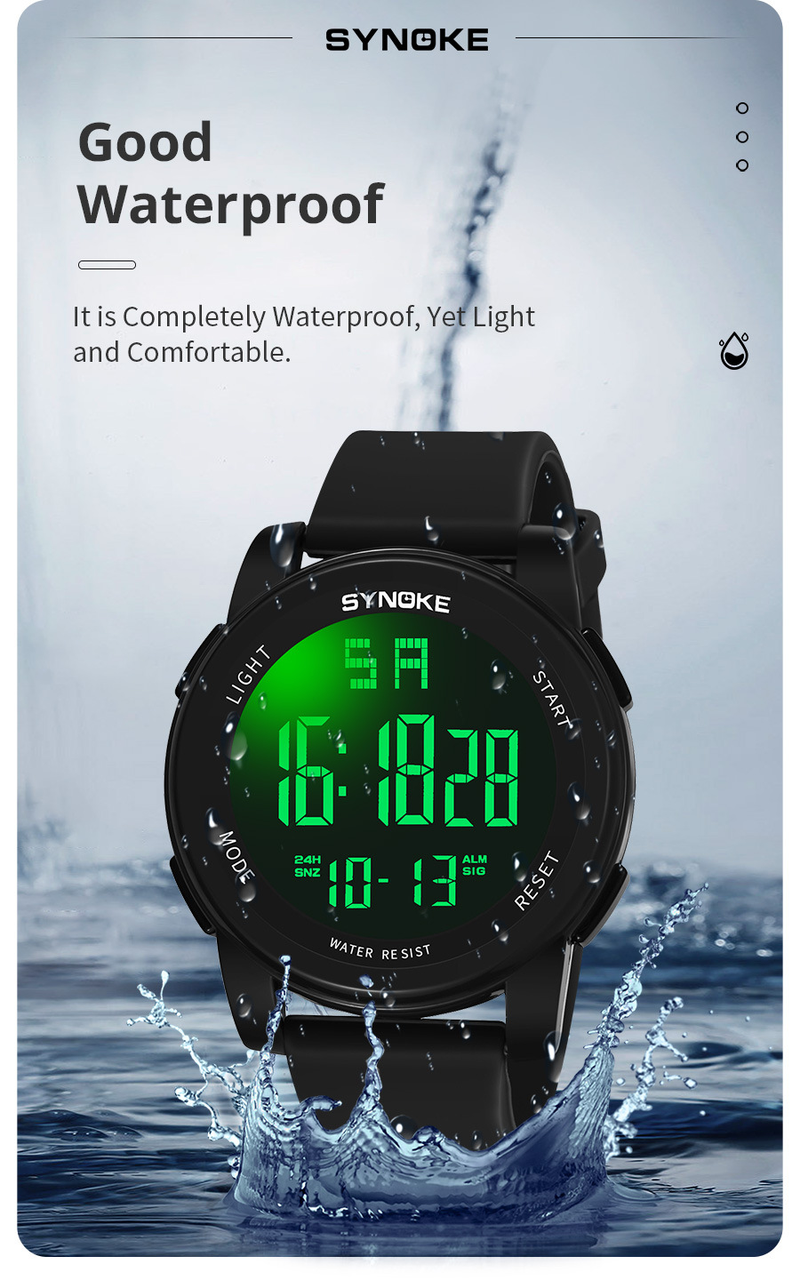 Digitale Sportuhr für Herren mit 5 Bar Wasserdichtigkeit, großem Bildschirm, Nachtlicht, multifunktional für Outdoor-Aktivitäten, großer Bildschirm, leuchtend, leistungsstark_voghion.com