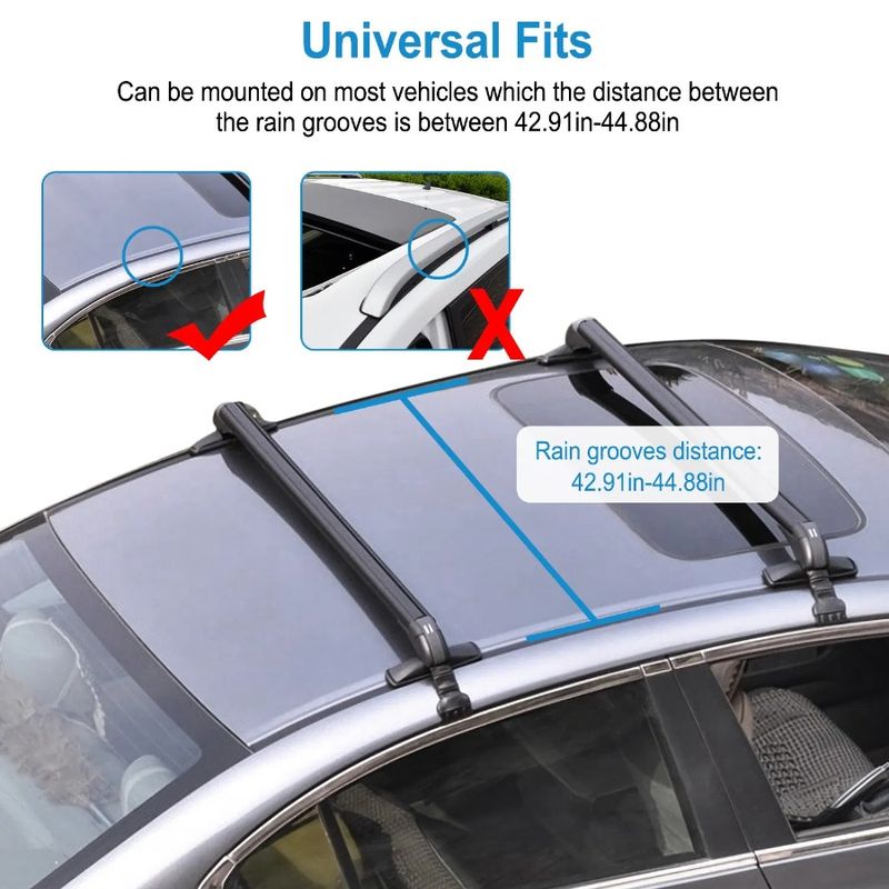 2PCS Adjustable Roof Universal Delivery Bar Random Lock 110cm 2 Anti-Theft Window Cross Frame 43-inch Rack W Versions Car_voghion.com