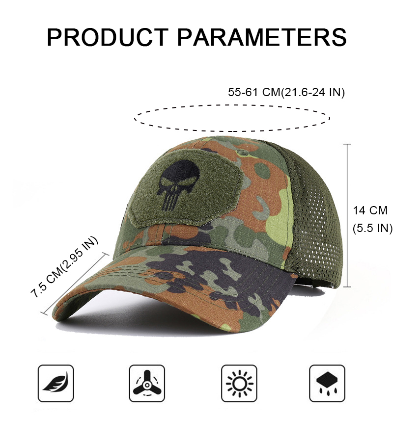 Military Skull Baseball Caps Camouflage Tactical Army Combat Paintball Basketball Football Adjustable Summer Sun Hats_voghion.com