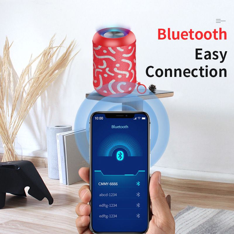 New XD300 Mesh Bluetooth Speaker Card Insert Subwoofer Glow Small Steel Cannon Gift Mini Sound System_voghion.com