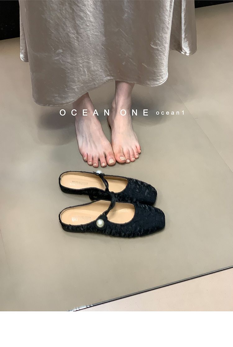 Pantofole Lan Cabinet Flat Eleganti da Donna con Punta Chiusa Estive da Esterno 2025 Nuove Mary Jane in Stile Fata_voghion.com