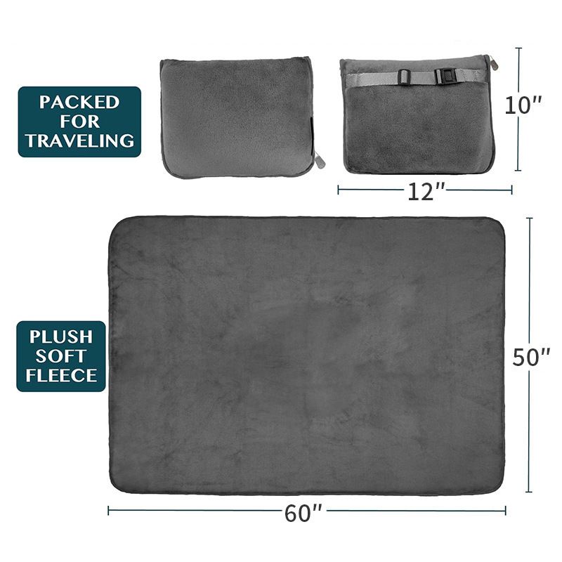 Coperta da viaggio per aereo, per campeggio ed escursionismo, compatta, trasformabile in cuscino, regalo da viaggio, coperta per aereo_voghion.com