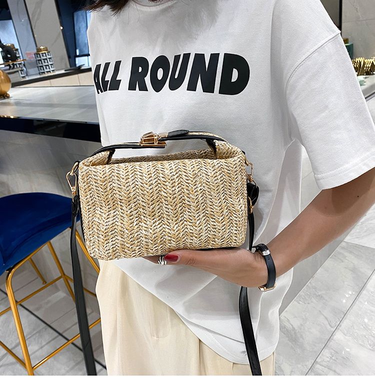 2024 Nieuwe lente/zomer kleine tas voor dames Trendy Koreaanse editie Veelzijdige crossbody tas Eenvoudige en frisse handtas met één schouder van grasweefsel_voghion.com