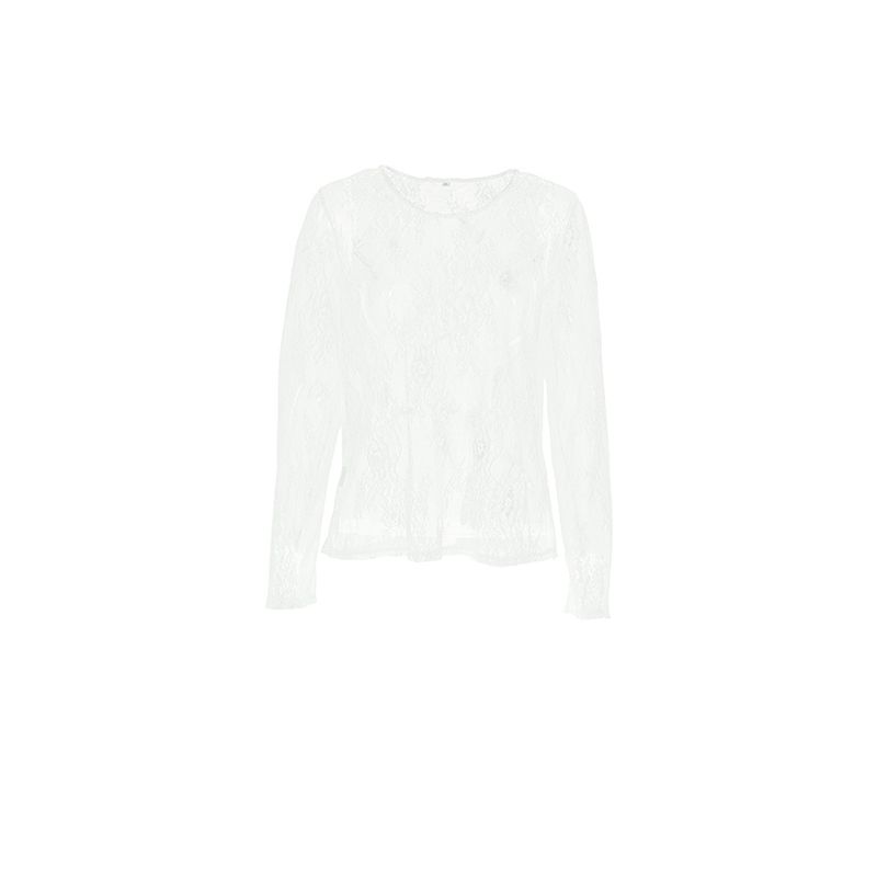 2025 Maglietta sexy in pizzo trasparente e largo 2023 Intimo da donna a maniche lunghe con trafori, nuovo stile primavera estate_voghion.com