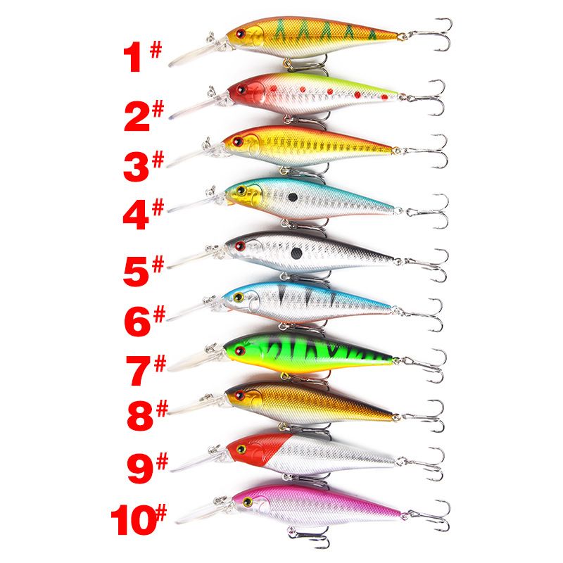 Heißer Stil 11 cm/9,5 g Kunststoff Simulation Fischköder Lange Zunge Minnow Köder Bunte Köder Angelausrüstung_voghion.com