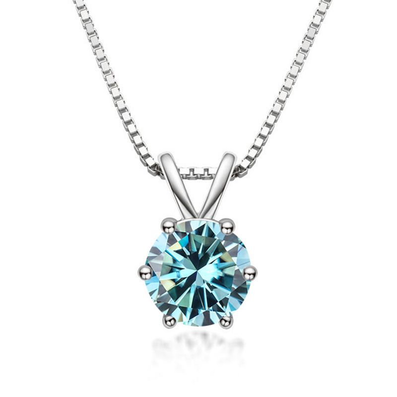 Tancise Collana con ciondolo in vera moissanite da 1 carato per donna Gioielli da sposa in argento sterling di alta qualità_voghion.com