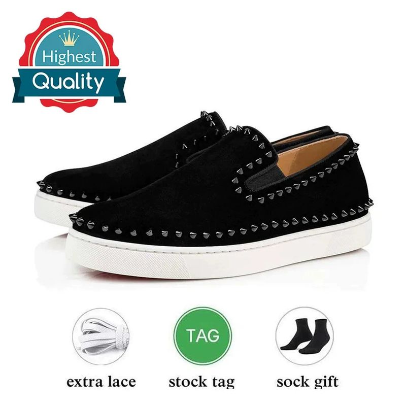 Neu Elektrische Rot Sohle Schwarz Bestickt Low Top Willow Nail Herren Flache Unterseite Casual Vielseitig, Halbmond_voghion.com