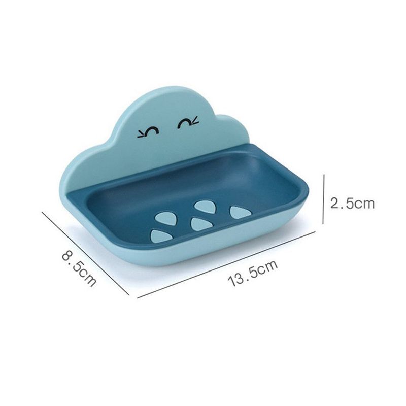 2er-Set niedliche Seifenablagen zur Wandmontage mit Schwamm- und Bürstenabflusshalter – bohrfreie Badezimmeraccessoires_voghion.com