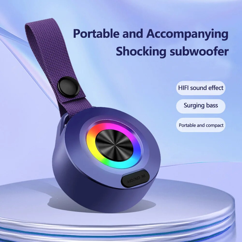 Bezprzewodowe głośniki przenośne, kompatybilne z Bluetooth 5.0, miniaturowy głośnik do torby wiszącej, dźwięk HD, wodoodporny, głośny, idealny na wędrówki_voghion.com