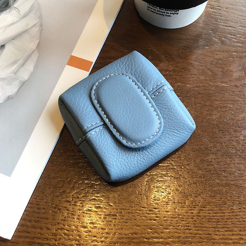 Gesden Genuine Leather Purse For Women With Buckle, First Layer Cowhide Coin Key Bag, Portable Small Bag_voghion.com