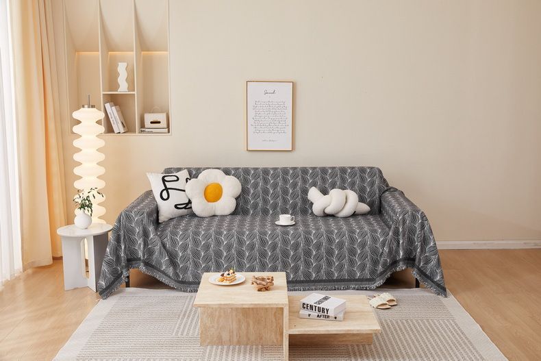 Copridivano in morbida ciniglia - Moderna coperta in maglia per divano a 3 posti, protezione in tessuto elasticizzato antiscivolo, arredamento per la casa in tinta unita_voghion.com