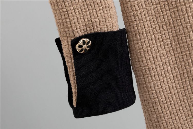 Damenbekleidung Frühling Neuer Damenrock mit A-Linien-Rock Modisches Temperament Strickjacke Mittellanges Kleid_voghion.com