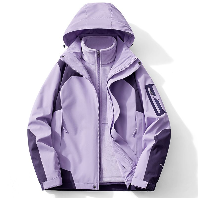 Giacca invernale autunnale con fodera interna ultra morbida staccabile, tuta da trekking 3 in 1, cappotto caldo impermeabile antivento per M e_voghion.com