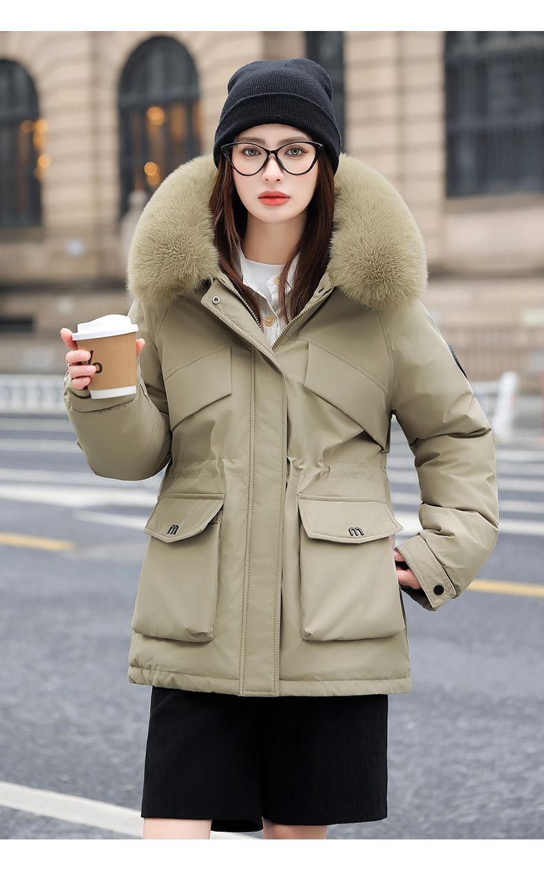 Women's Winter Parka Coat With Faux Fur Hood, Waterproof Quilted Jacket For Hiking, Workwear & Outdoor Activities_voghion.com