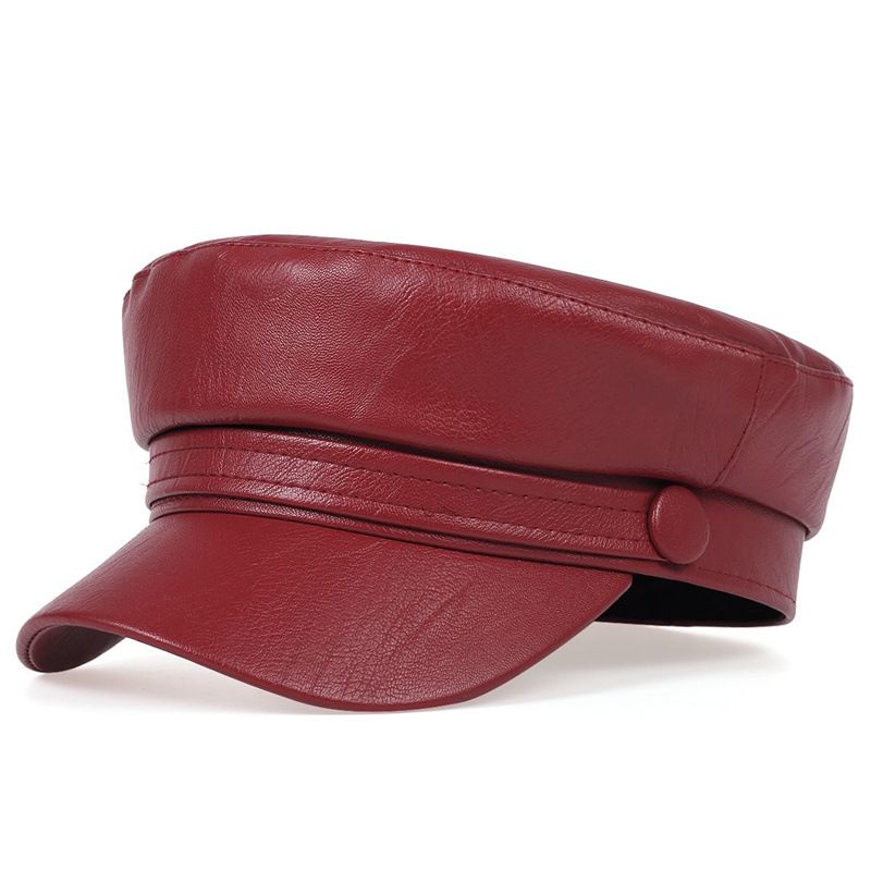 Trendy fashionable PU fl top beret British trendsetters, handsome octagonal for men women, casual and trendy hip-hop_voghion.com