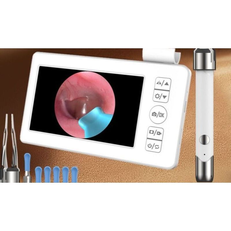 Set di strumenti con schermo, scovolino visivo, cucchiaio per la pulizia, detergente per le orecchie illuminato HD_voghion.com