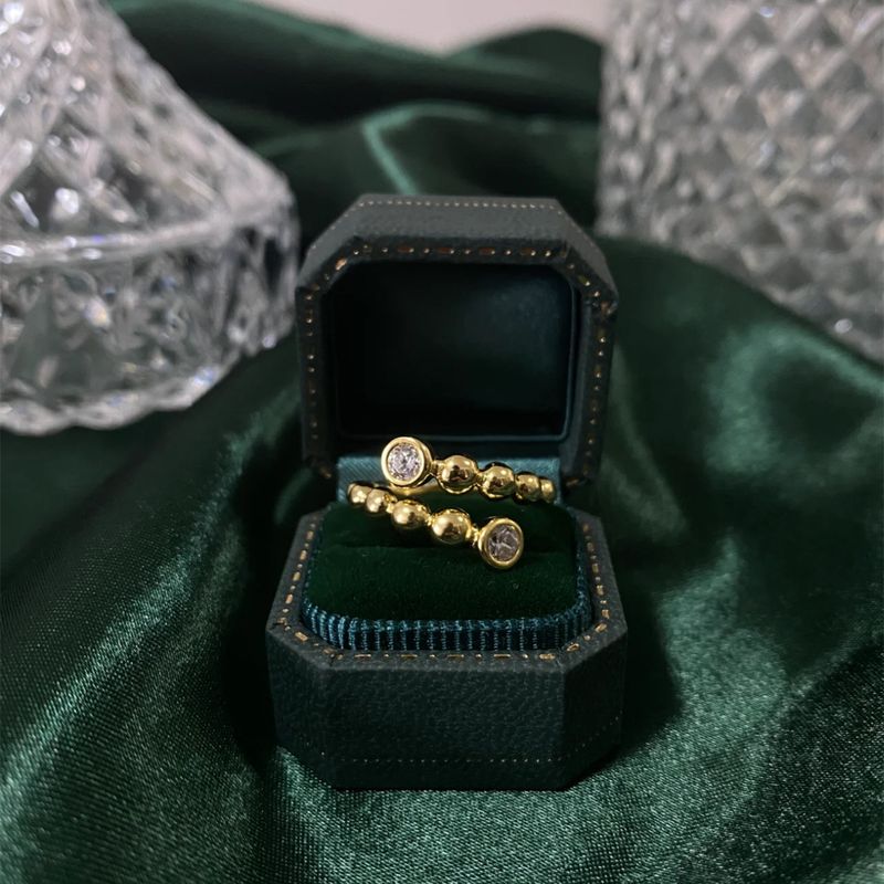 Leichter luxuriöser, glänzender Modering für Frauen, stilvolles Design, Diamantmuster-Indx-Fingerring, Geschenk, altes Geld_voghion.com
