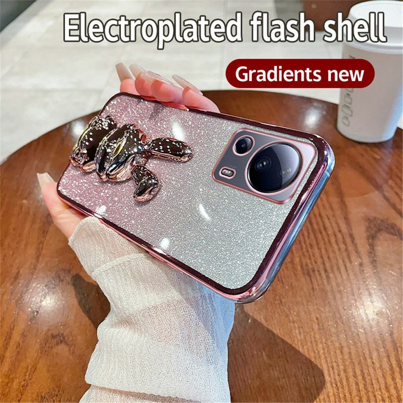 Étui avec support en forme de lapin mignon pour Xiaomi Redmi 13C 12 12C 4G 10C A1 Plus 13T 12T Pro 11 Lite POCO X3 X6 dégradé de paillettes_voghion.com