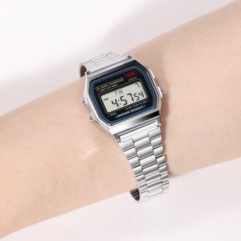 Cinturini adatti per orologi A158w/F91w/Ae1200 con tre lamiere in acciaio inossidabile per uomo e donna da 18 mm_voghion.com