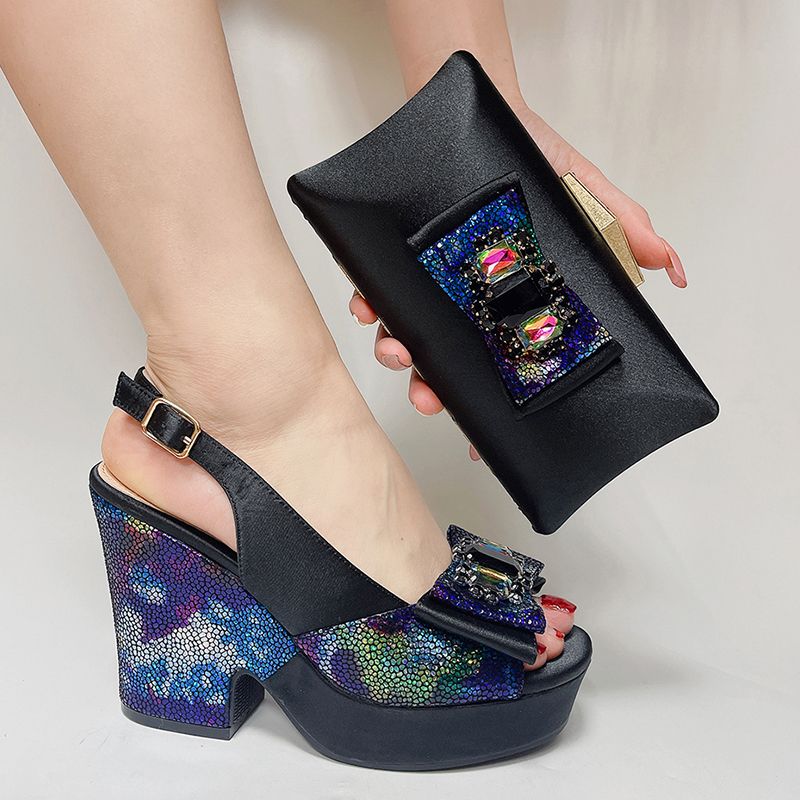 Top de moda, diseño italiano, elegante bolso de mano con lazo y diamantes de imitación, bolso de mano para fiesta de verano para mujer, plataforma gruesa de tacón alto_voghion.com
