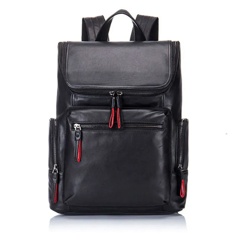 New Genuine Leather Men's Crocodile Pattern Backpack First Layer Cowhide Business Computer Student School Bag_voghion.com