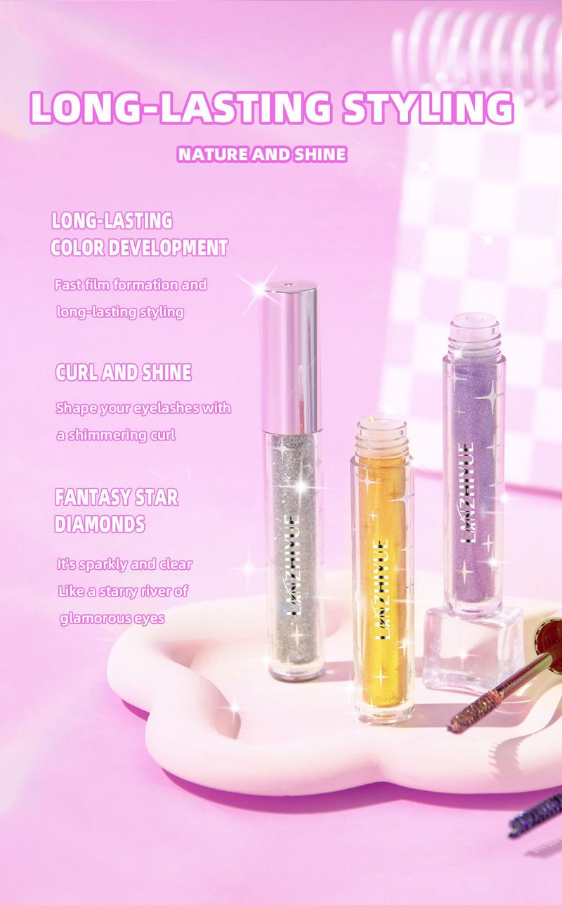 Mascara Shining Broken Diamond Heart Machine Mascara Sequins Flash Snow Waterproof Non Smudge Mascara_voghion.com