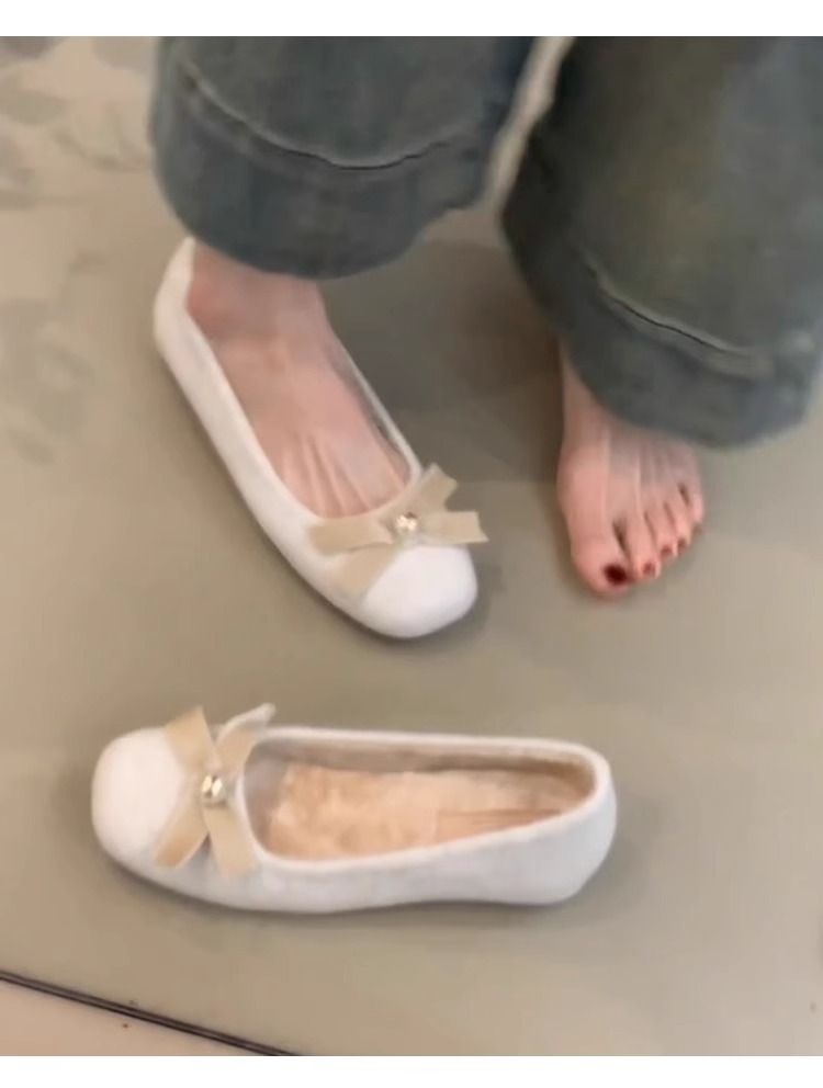 Flache Einzelschuhe mit flachem Mund, geeignet für vielseitige, bequeme flache Damenschuhe im Abendstil_voghion.com