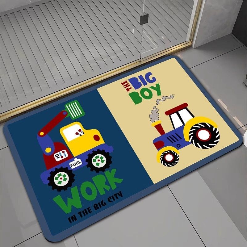 Xiaodeng Xiaodeng Xiaodeng Cartoon Car Decorative Home Diatomaceous Earth Bathroom Shower Room Water Absorbent Non-Slip Foot Mat In Stock Wholesale_voghion.com
