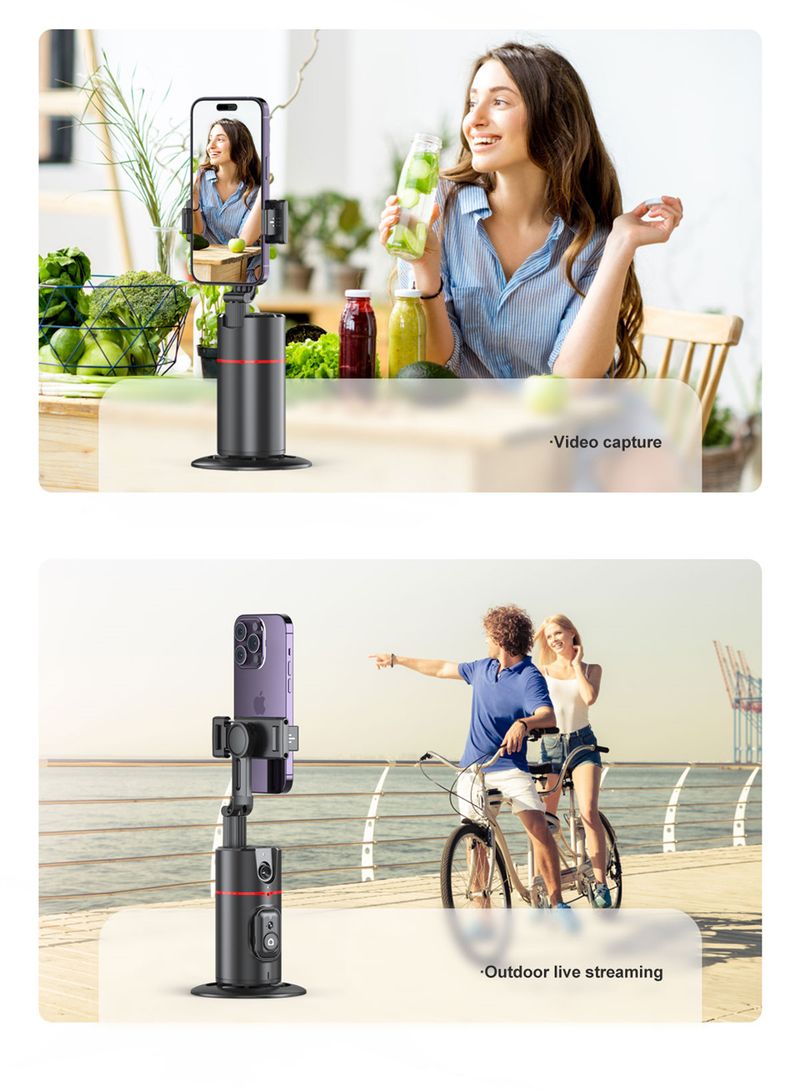 2025 360 Rotation Gimbal Stabilizer Wireless Bluetooth Remote Selfie Stick Tripod For IPhone Smartphone Live_voghion.com