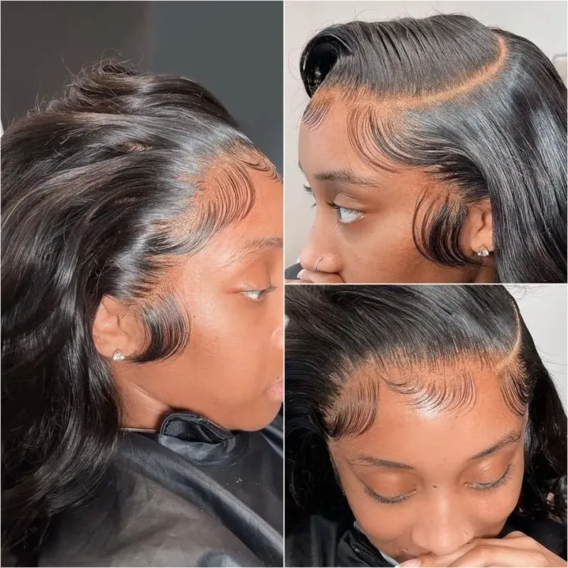 Parrucca corta Bob con chiusura in pizzo per capelli umani, colore: arancione zenzero, con capelli per bambini, per donne 16_voghion.com