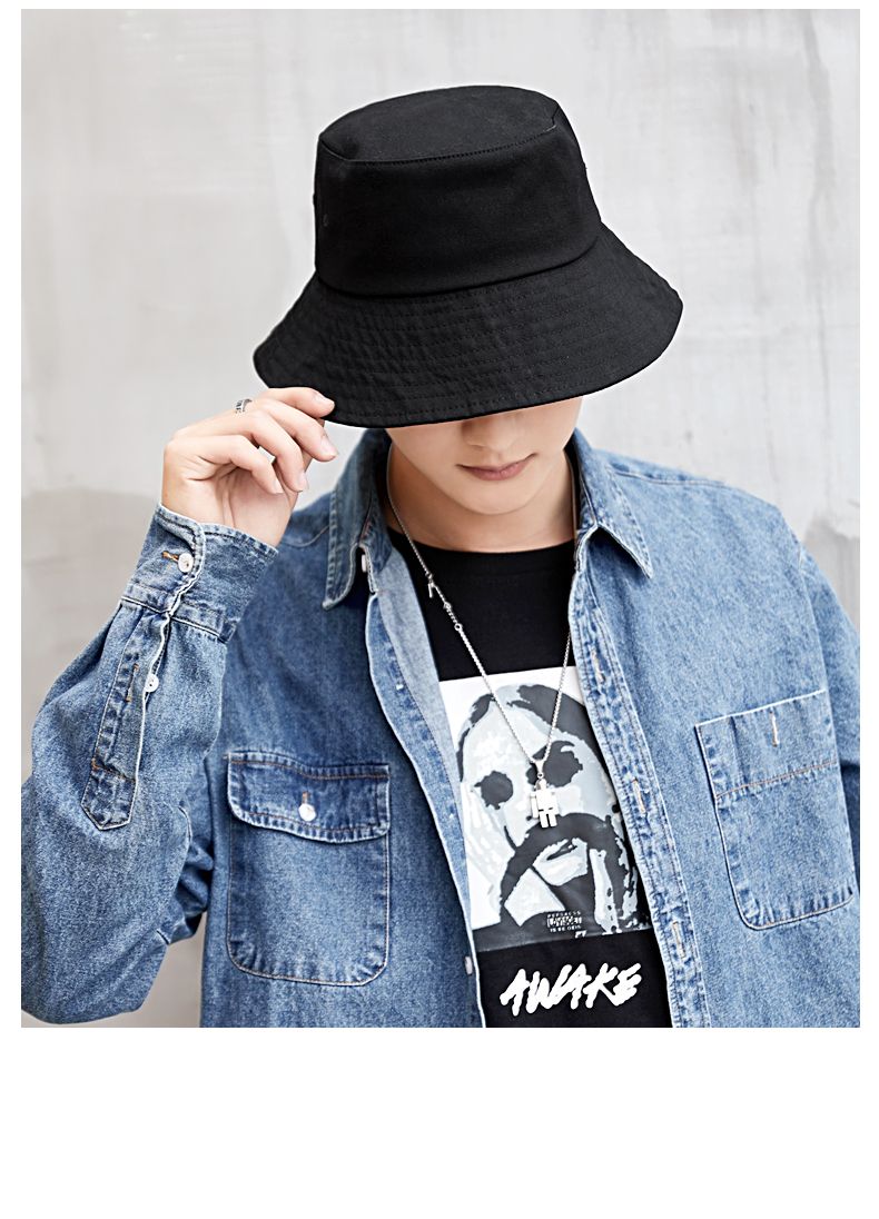 Mode Sort Hvid Ensfarvet Spandhjelm Unisex Bob Kasketter Hip Hop Gorros Mænd Kvinder Sommer Panama Kasket Strand Sol Fiskeri Boonie Hat_voghion.com