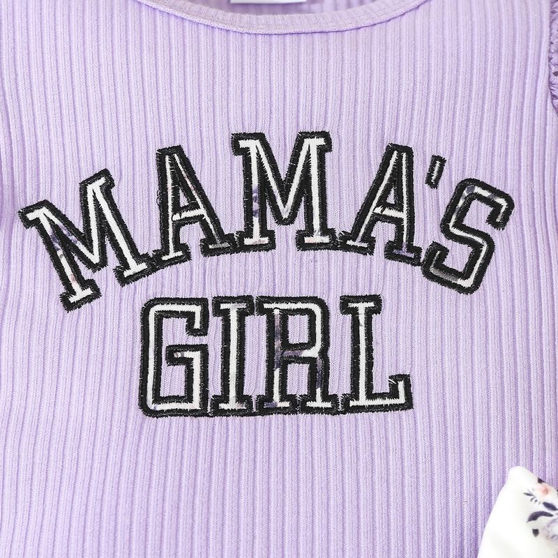 Adorabile completo da neonato composto da 3 pezzi con ricamo di lettere e stampa a fiocco, in morbida maglia di cotone, comodo ed elegante per neonati (0-12 mesi)_voghion.com