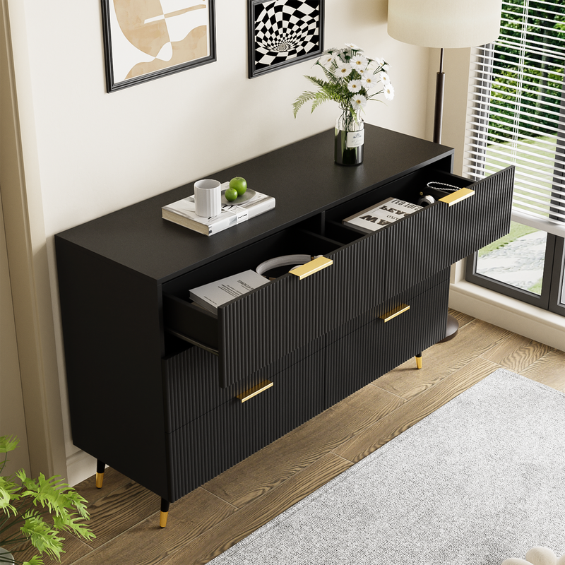 Buffet élégant au design moderne, meuble de rangement avec tiroirs et grand espace de rangement_voghion.com