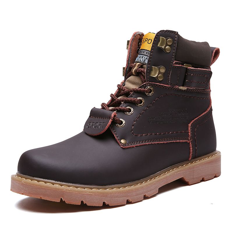 Herrenstiefel aus echtem Leder – lässige Winterstiefel aus römischer Wolle mit ethnischem Muster, atmungsaktiv und bequem (Schwarz, Dunkelbraun, Gelb, Hellbraun)_voghion.com