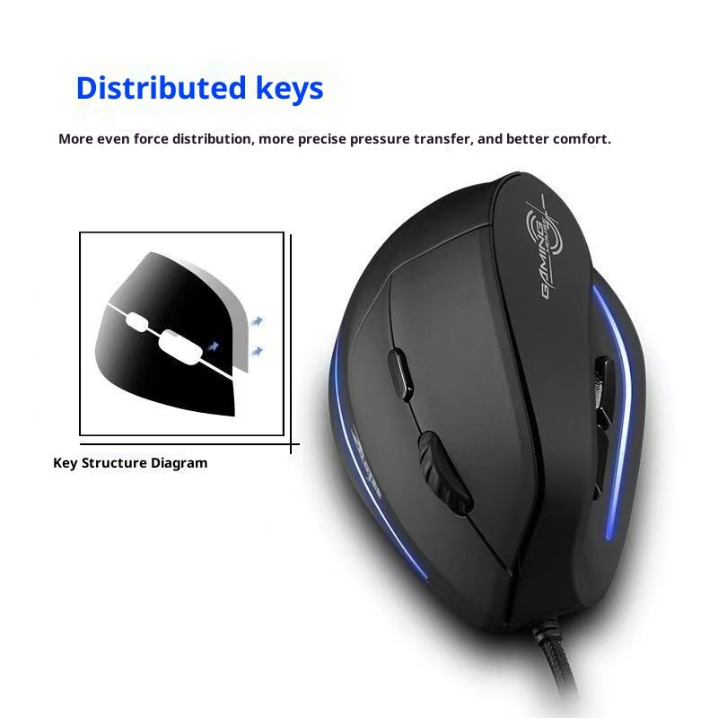 Digitex Digitex ZELOTES T20 Vertical Side Grip Ergonomic Silent Wired Computer Gaming Office Mouse_voghion.com