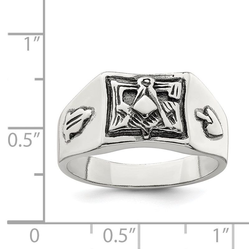 Sterling Silver Antiqued Masonic Ring_voghion.com