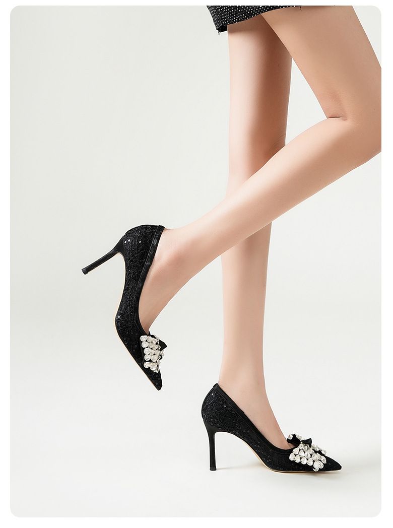 Nouvelles chaussures à talons hauts à bout pointu et à lacets, élégantes et à la mode, style décontracté et décontracté_voghion.com