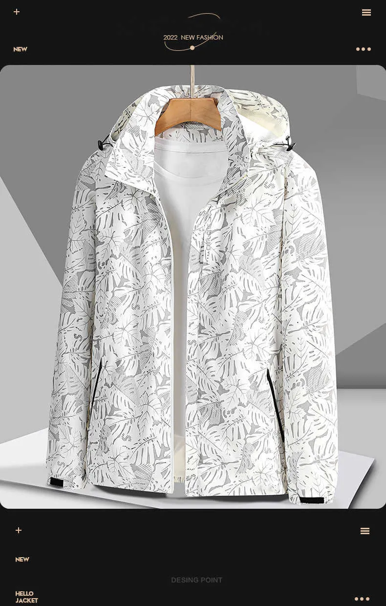 Herrenjacken Leichter wasserdichter Regenmantel für Herren zum Wandern und Reisen mit abnehmbarer Kapuze, Windjacke T221019_voghion.com